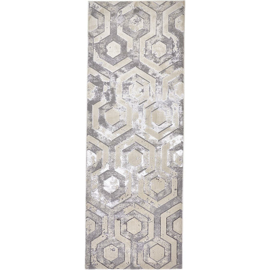 Micah Rug - 3046F by Feizy in gray, taupe, silver. Made from polyester, polypropylene in a unique style.