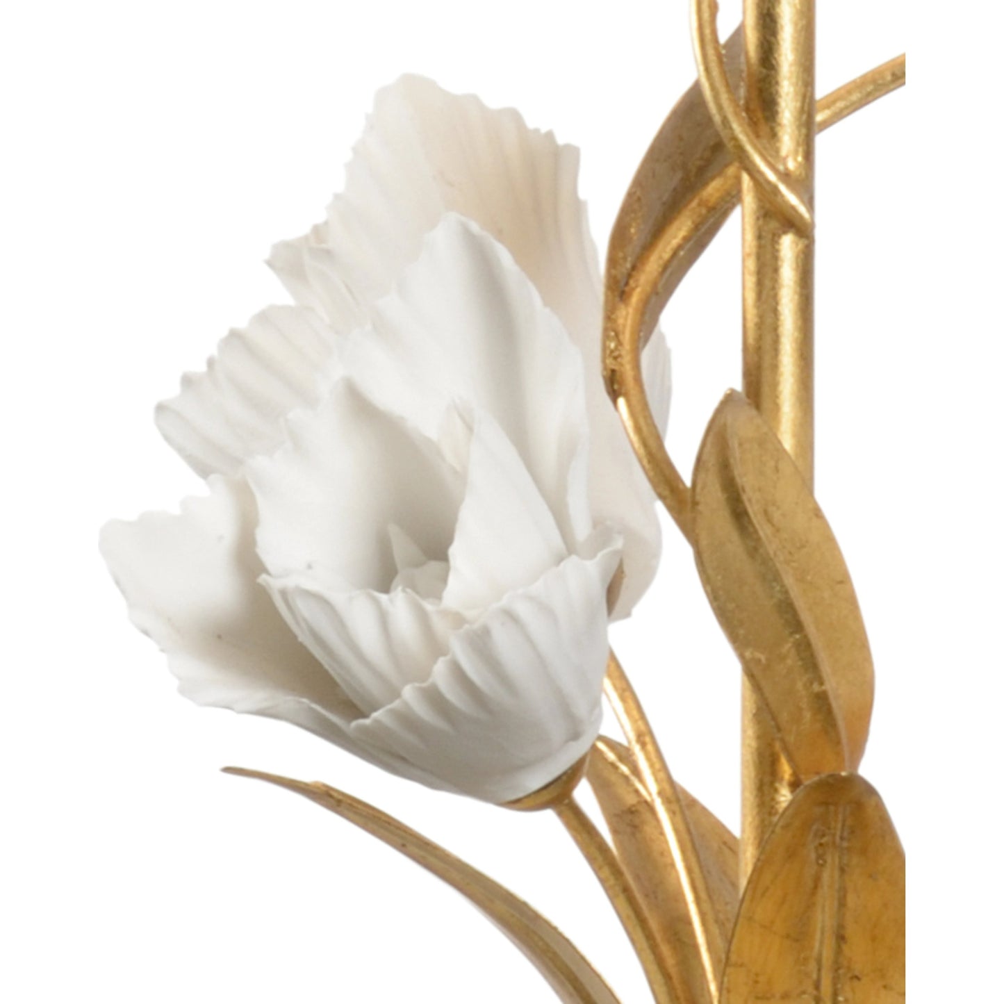 007 SR-384148 | Additional Silo | Tulip Lamp by Chelsea House in antique gold leaf, matte white glaze, clear. Made from iron, porcelain in a transitional style.
