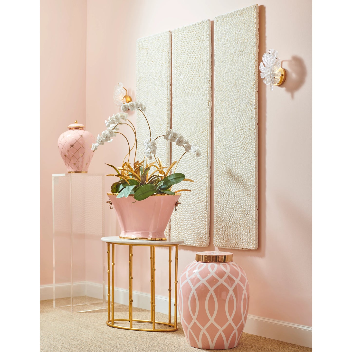 002 SR-382750 | Additional Silo | Glass Leaf Sconce by Chelsea House in antique gold leaf, frosted. Made from iron, glass in a coastal style.