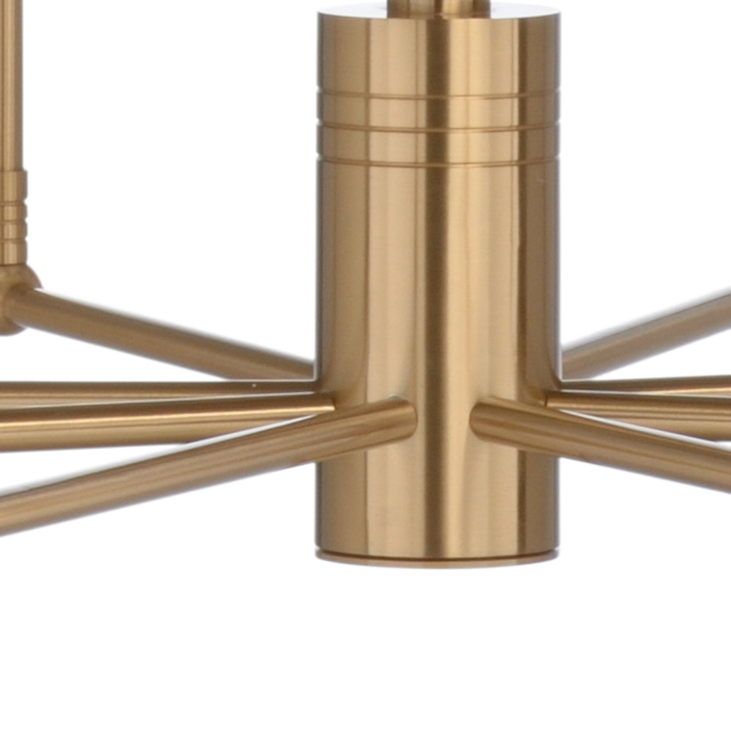 002 SR-383998 | Closeup | Stiletto Chandelier by Chelsea House in antique brass. Made from steel in a modern style.