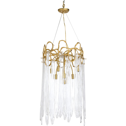 Sutton House Chandelier by Chelsea House in antique, clear. Made from brass, glass in a eclectic & global style.