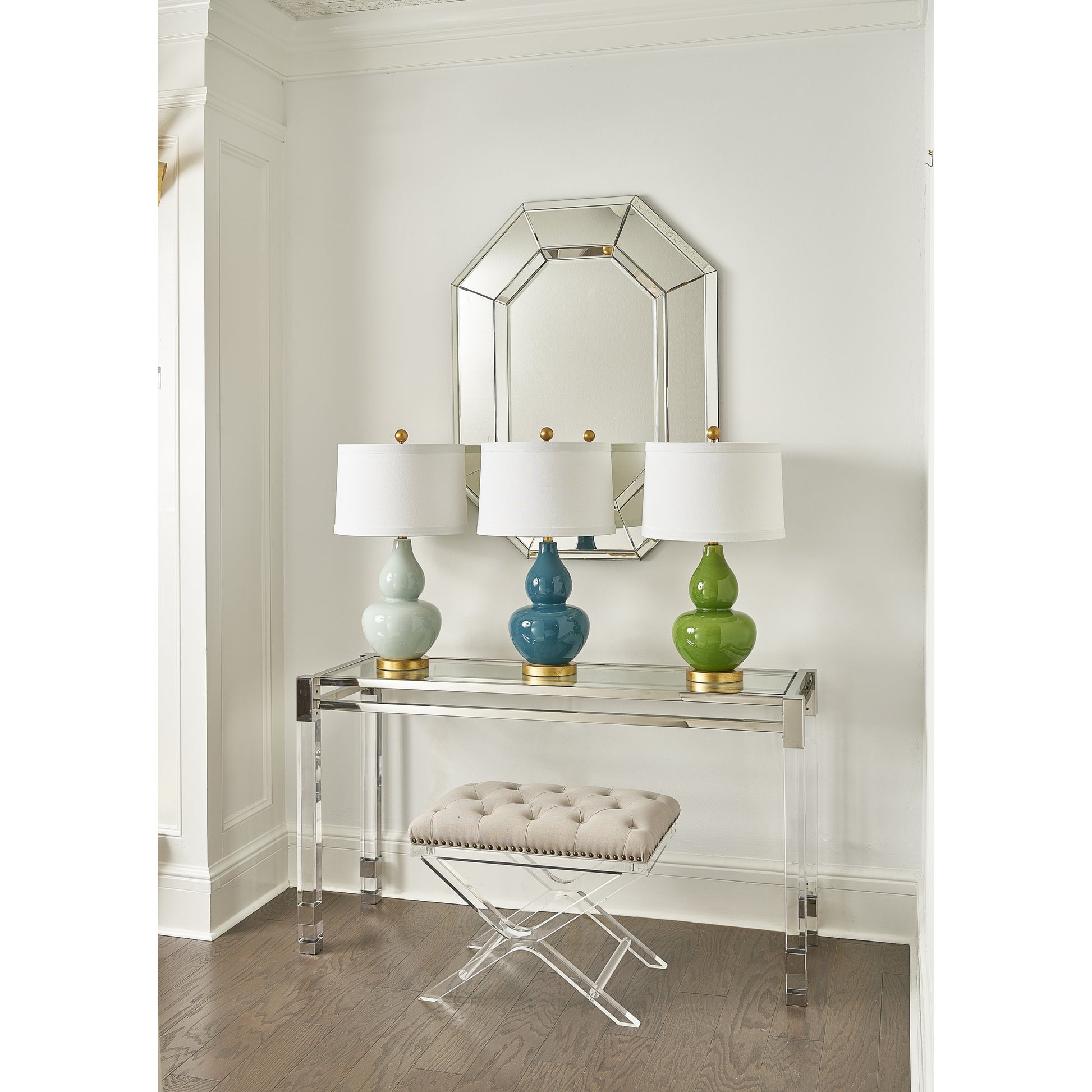 Gourd Lamp by Chelsea House. Made from ceramic in a transitional style.