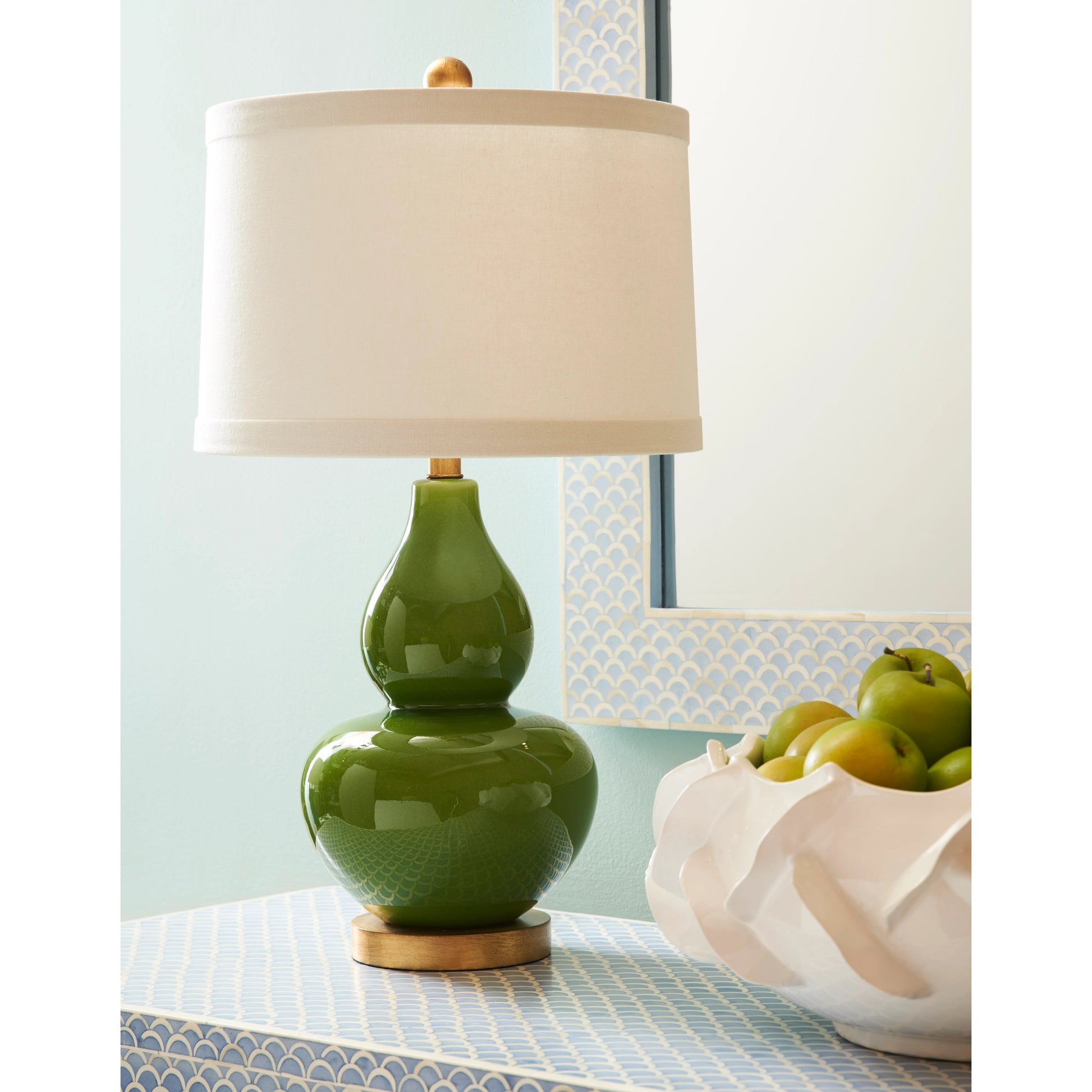Gourd Lamp by Chelsea House. Made from ceramic in a transitional style.