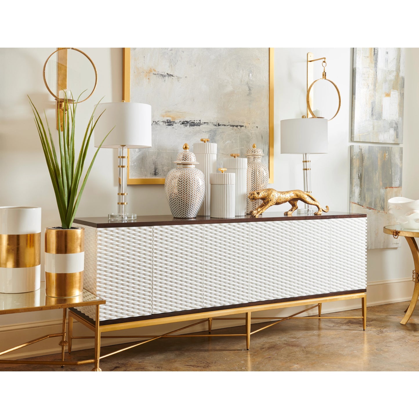 004 SR-782538 | Additional Silo | Merida Crystal Lamp by Chelsea House in clear, gold. Made from acrylic, brass in a transitional style.