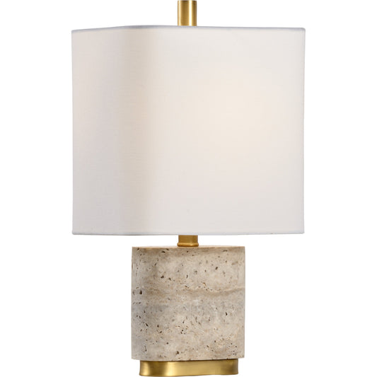Stone Lamp by Chelsea House in natural, antique brass. Made from stone in a transitional style.