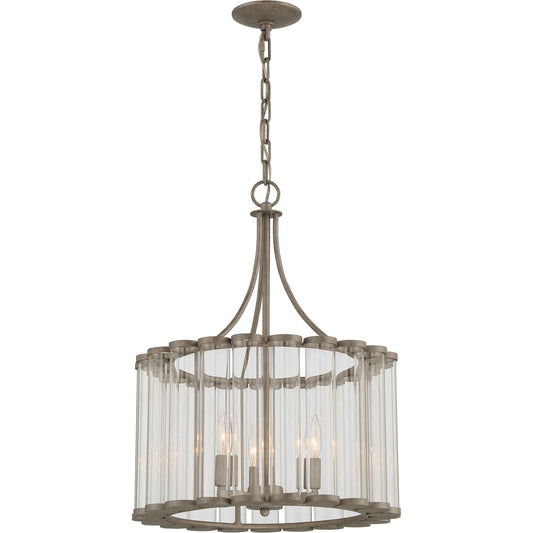 001 SI-1965954 | Primary Silo | Bridgewater Chandelier by Lumanity in light sand mercury. Made from iron, glass in a traditional style.