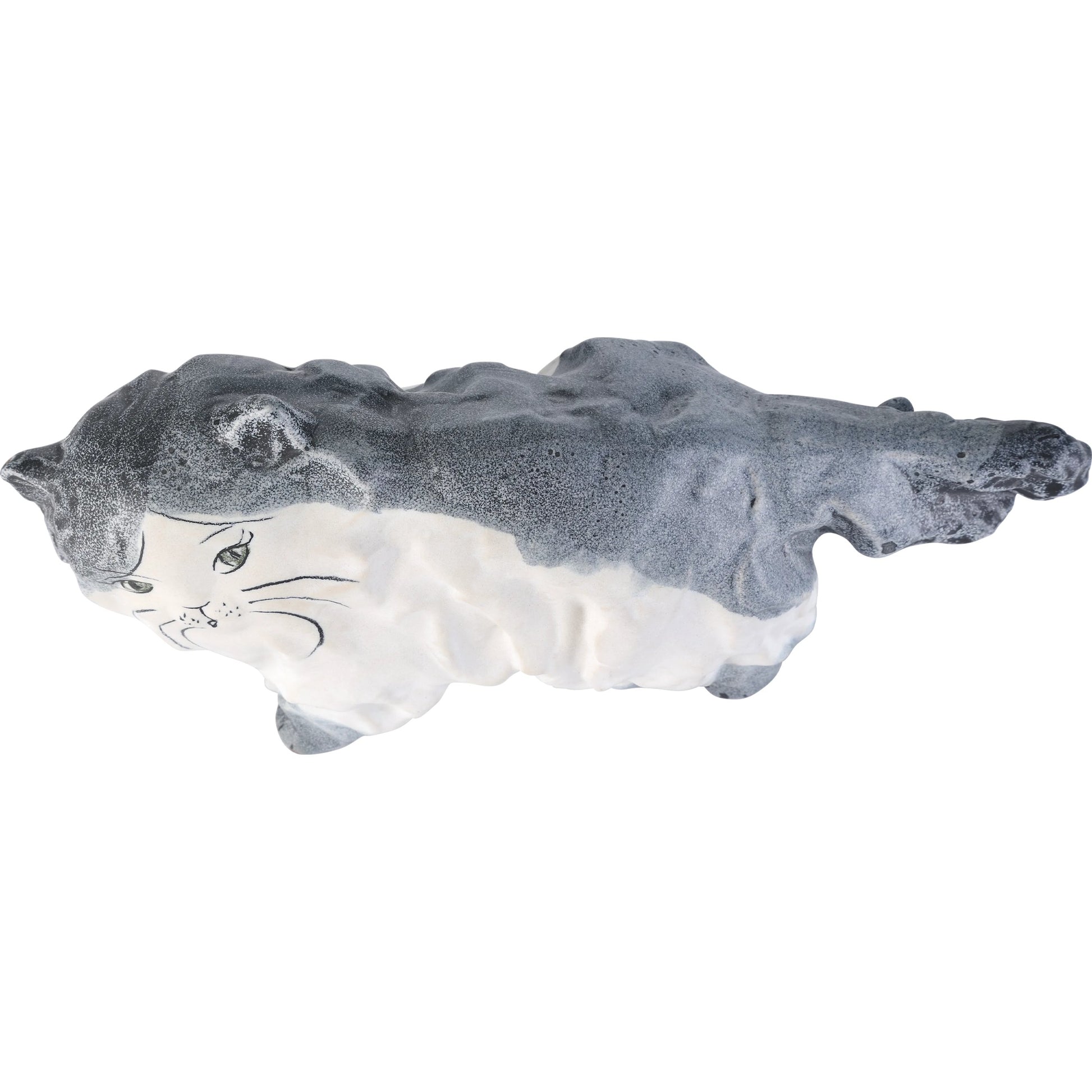 Siamese Cat Object by Currey and Company in grayish blue, off-white. Made from porcelain in a eclectic & global style.