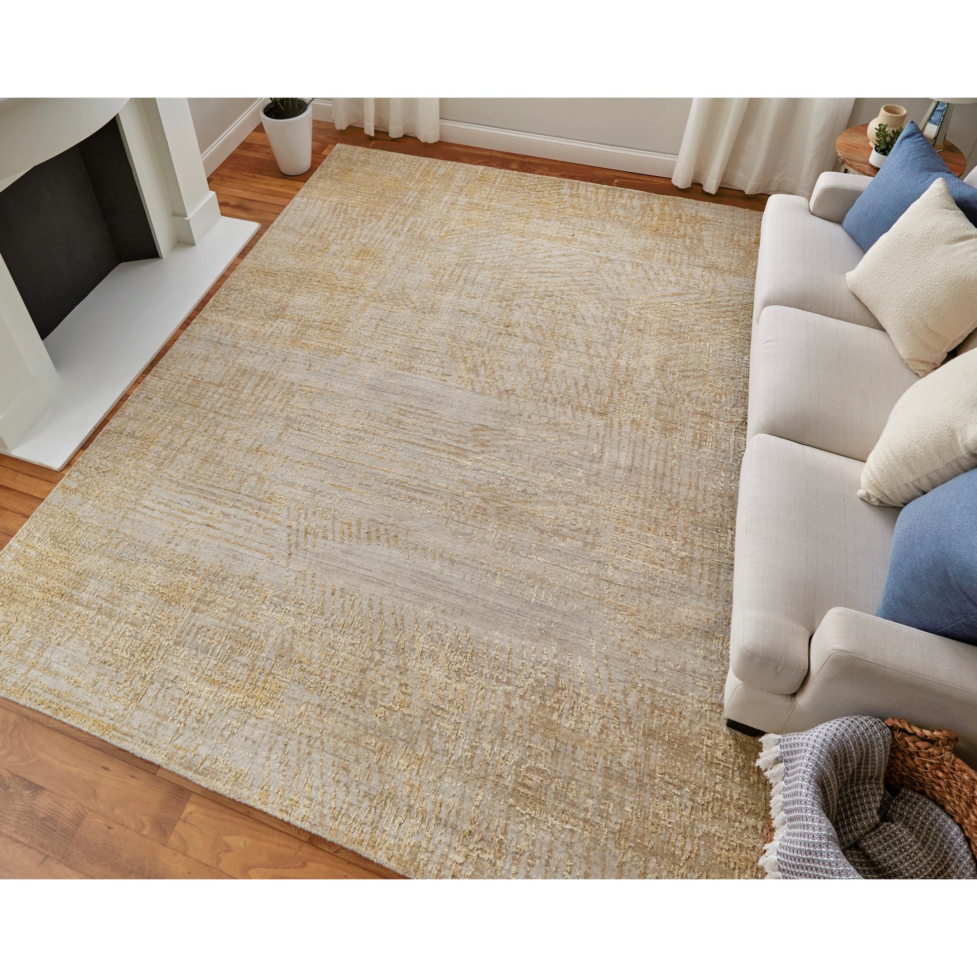 Eastfield Rug - EAS69FRF by Feizy in yellow, ivory, gold. Made from viscose, wool in a unique style.