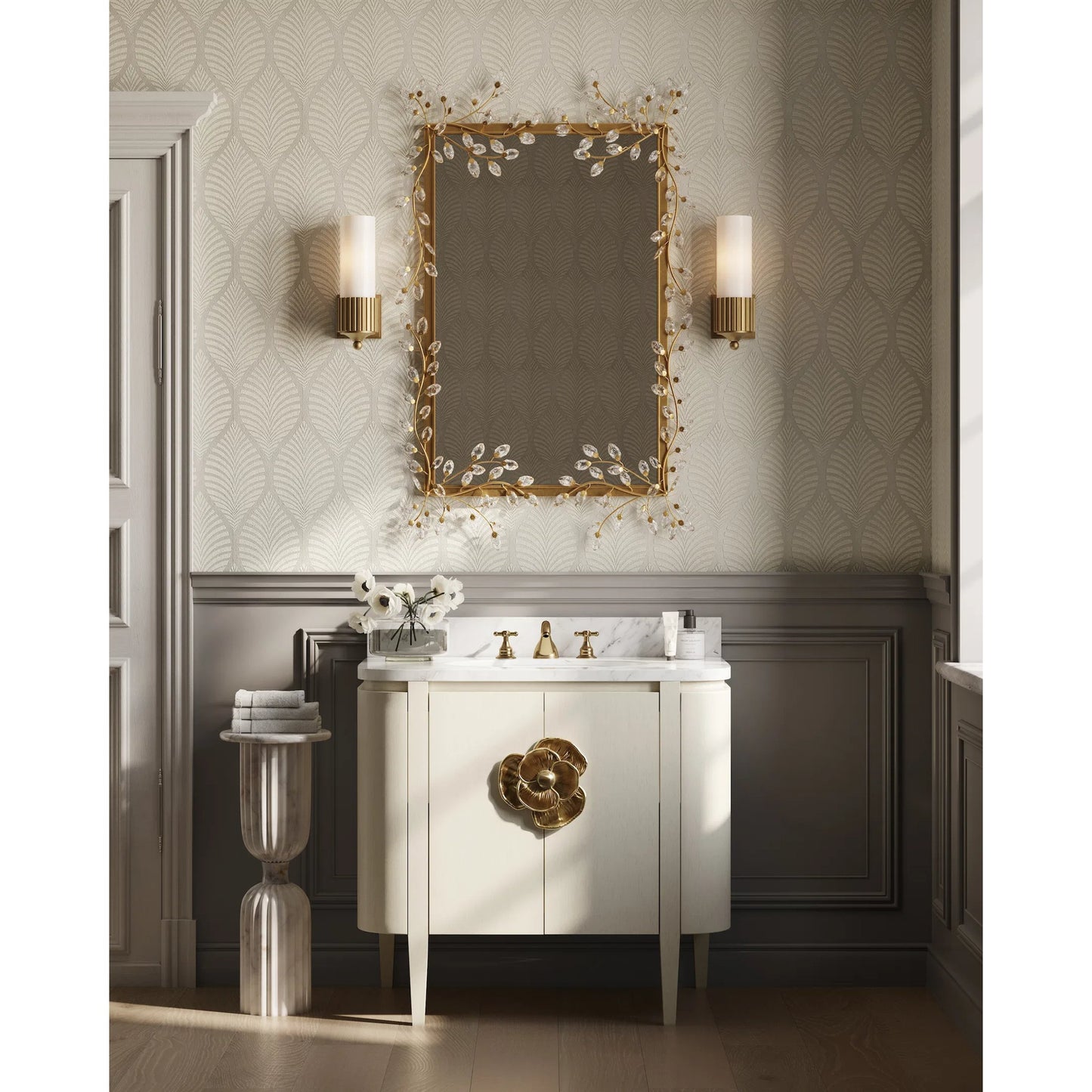 014 SI-2386973 | Lifestyle | Briallen 36" Vanity with Oval Undermount Sink by Currey and Company. Made from unique in a modern style.