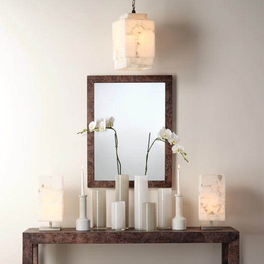 Chandler Rectangle Mirror by Jamie Young. Made from wood in a transitional style.