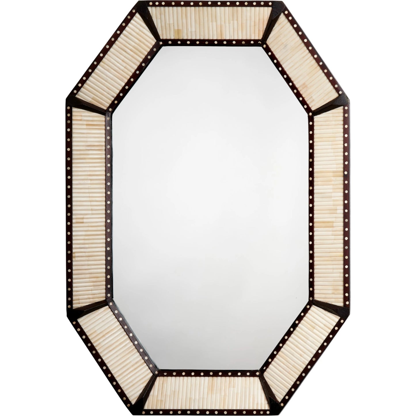 001 SI-2146407 | Primary Silo | Colony Mirror by Jamie Young in off white. Made from mango wood, camel bone, mdf, mirror in a cottage & farmhouse style.