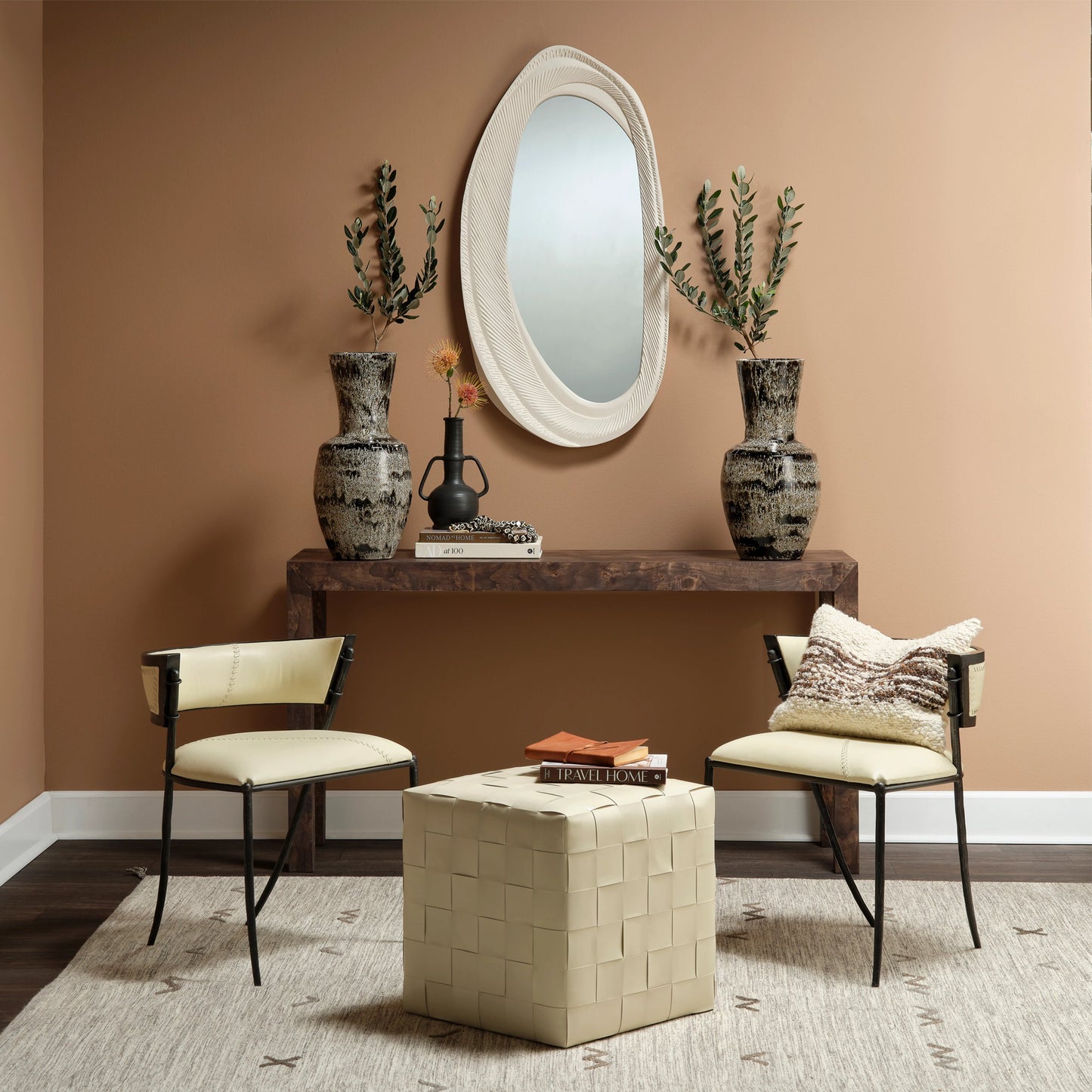 006 SI-2018884 | Lifestyle | Denali Mirror by Jamie Young in white. Made from resin in a modern style.