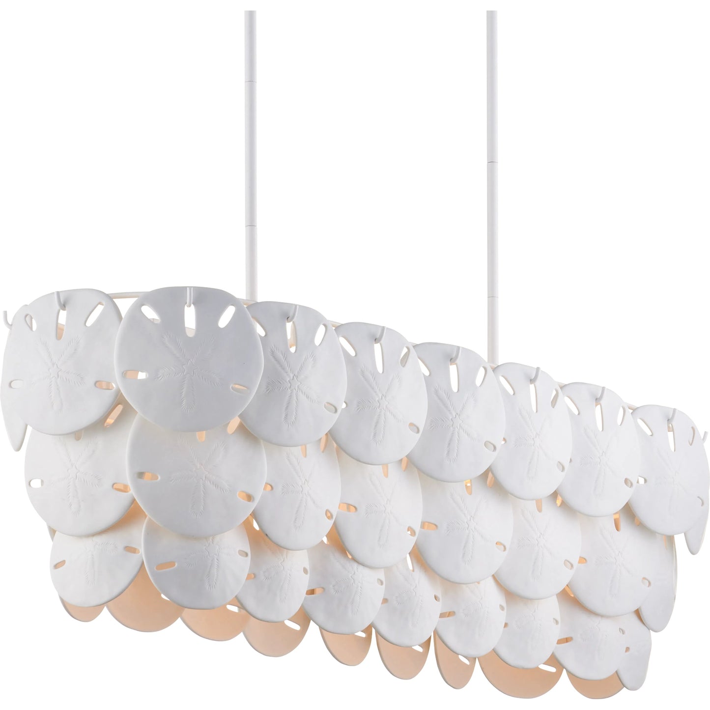001 SI-2191860 | Primary Silo | Tulum Oval Chandelier by Currey and Company in sugar white, white. Made from wrought iron, bone china in a modern style.