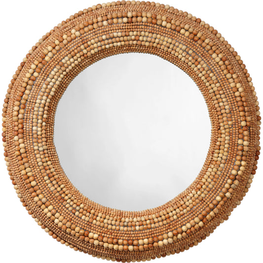 Strand Beaded Mirror by Jamie Young. Made from mango wood in a coastal style.