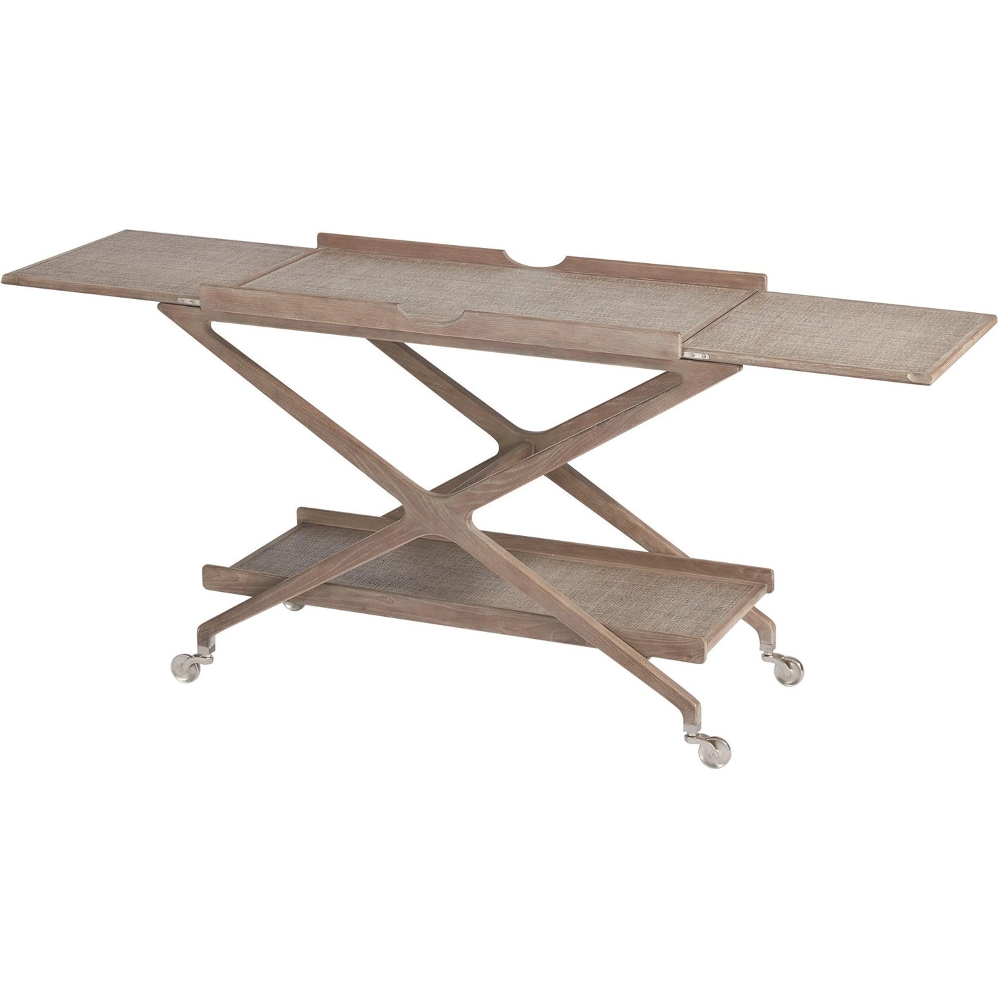006 SR-700902 | Primary Silo | Campaign Bar by Global Views in gray cerused ash, nickel, ash, acacia. Made from ash, mdf, grasscloth, brass in a transitional style.