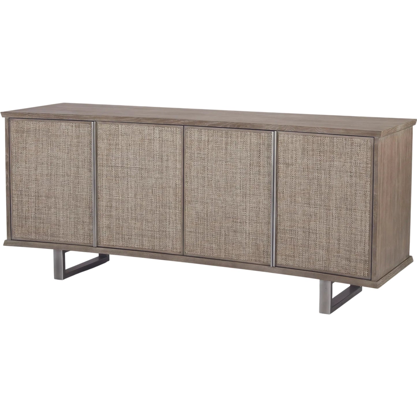 001 SR-701079 | Primary Silo | Delphi Media Cabinet by Global Views in gray cerused ash, pewter, acacia, ash. Made from ash, mdf, stainless steel, grasscloth in a modern style.
