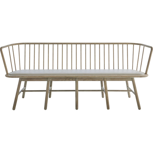 Spindle Long Bench by Global Views. Made from american oak in a coastal style.