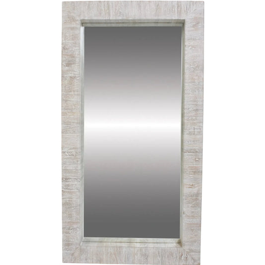 001 SR-701112 | Primary Silo | Driftwood Mirror by Global Views in white washed. Made from mango, mdf, mirror in a modern style.