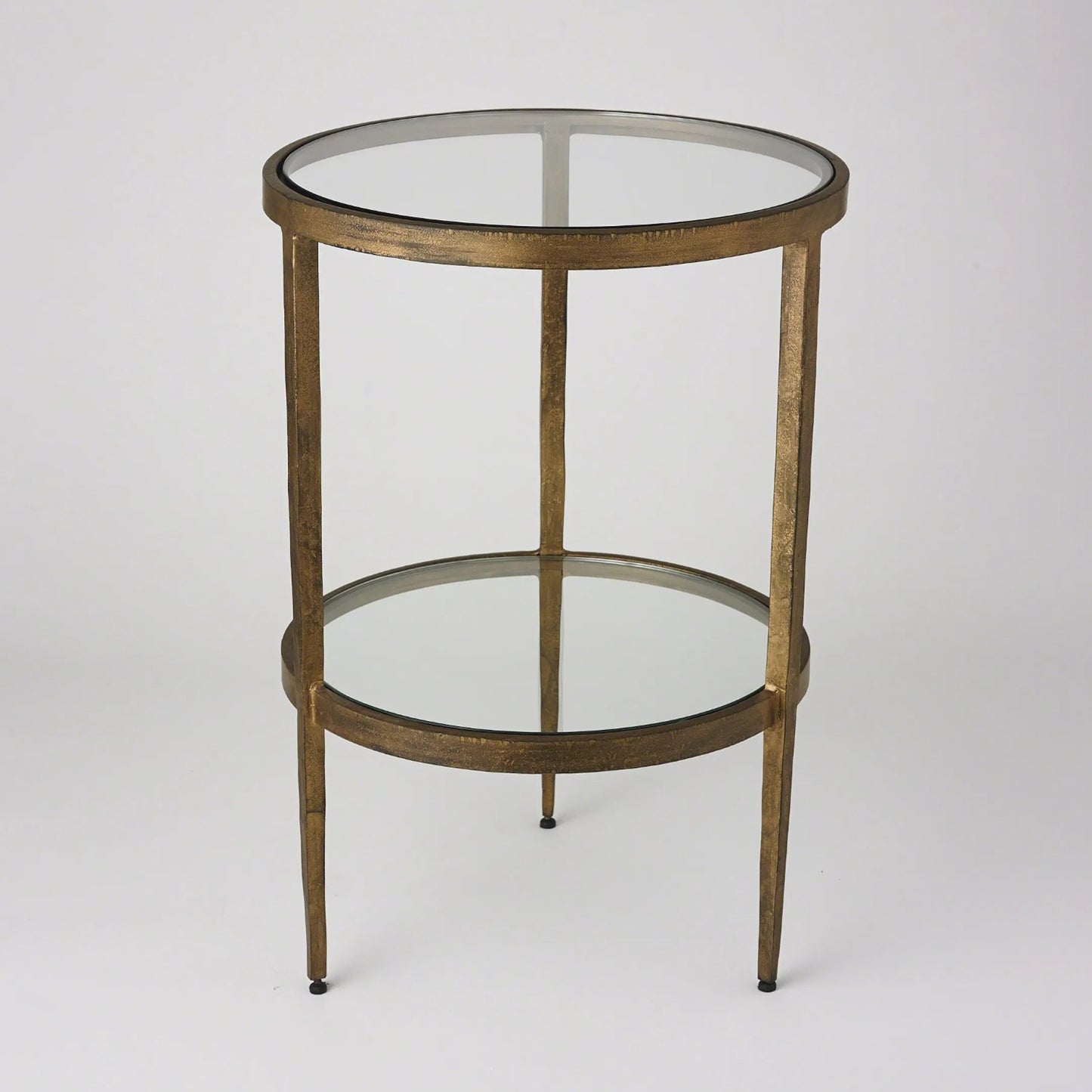 001 SR-701522 | Additional Silo | Laforge Side Table by Global Views. Made from iron, tempered glass in a transitional style.