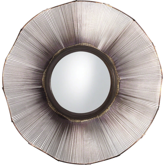 Prairie Mirror by Global Views in bronze. Made from iron, mirror in a transitional style.