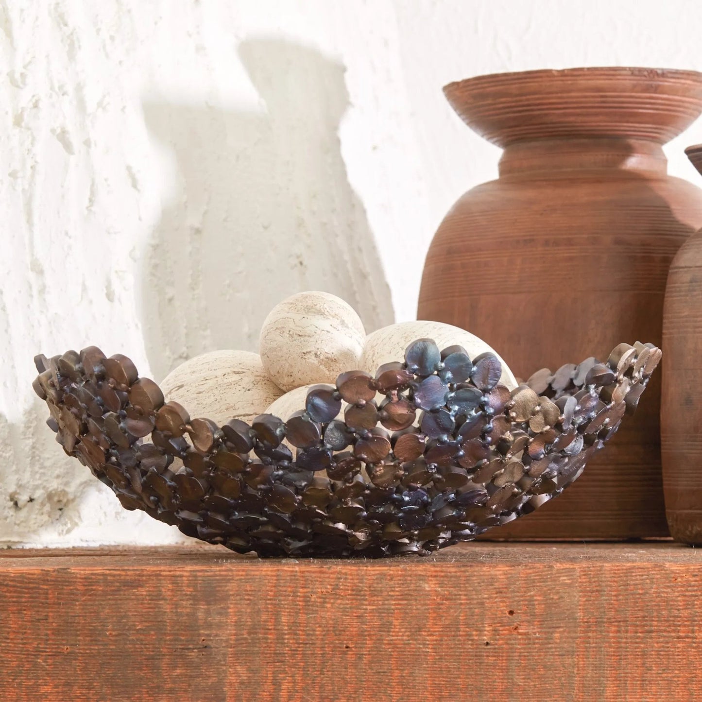 002 SR-892661 | Lifestyle | Nugget Bowl by Global Views in torched. Made from iron in a eclectic & global style.