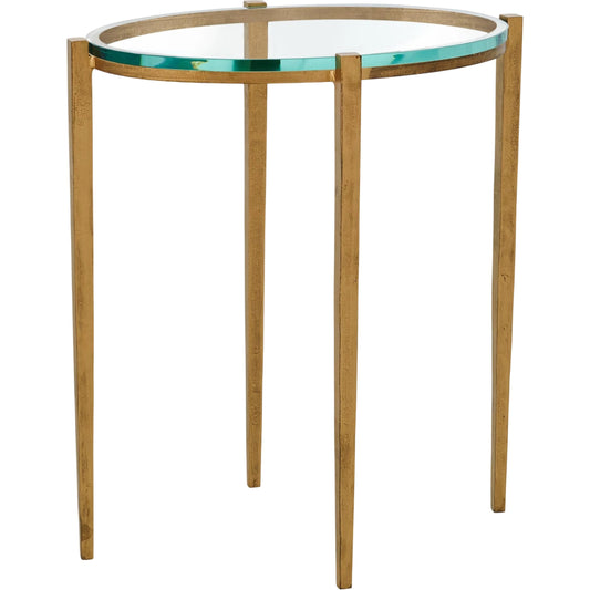 Petite Oval Accent Table by Global Views. Made from iron, tempered glass in a transitional style.
