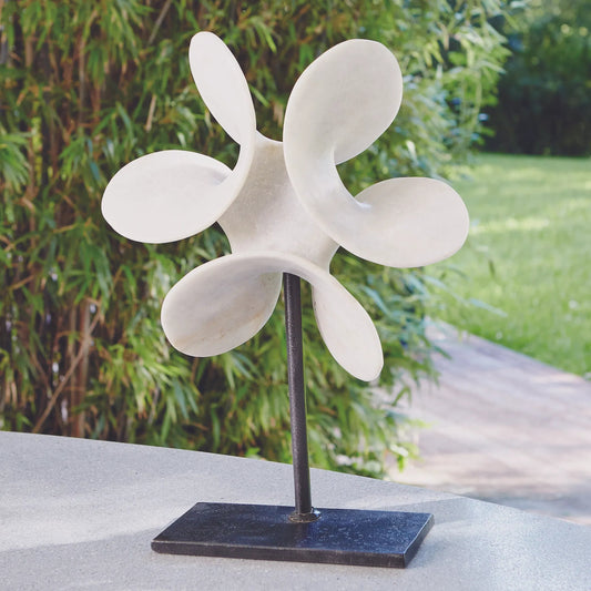 Pankhudee Sculpture on Stand by Global Views. Made from marble, iron in a modern style.