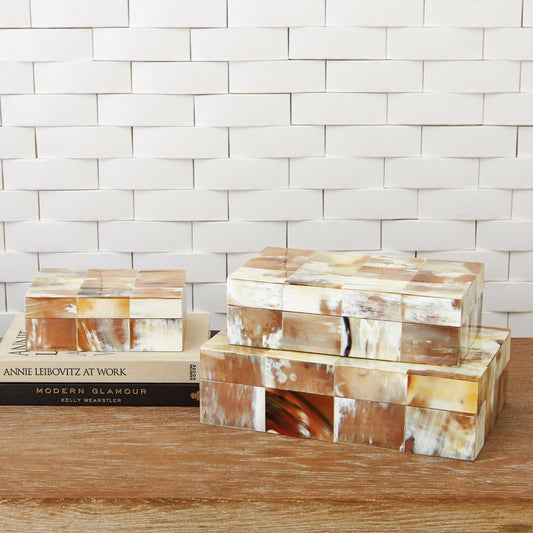 Sierra Horn Box by Global Views in natural. Made from unique in a eclectic & global style.