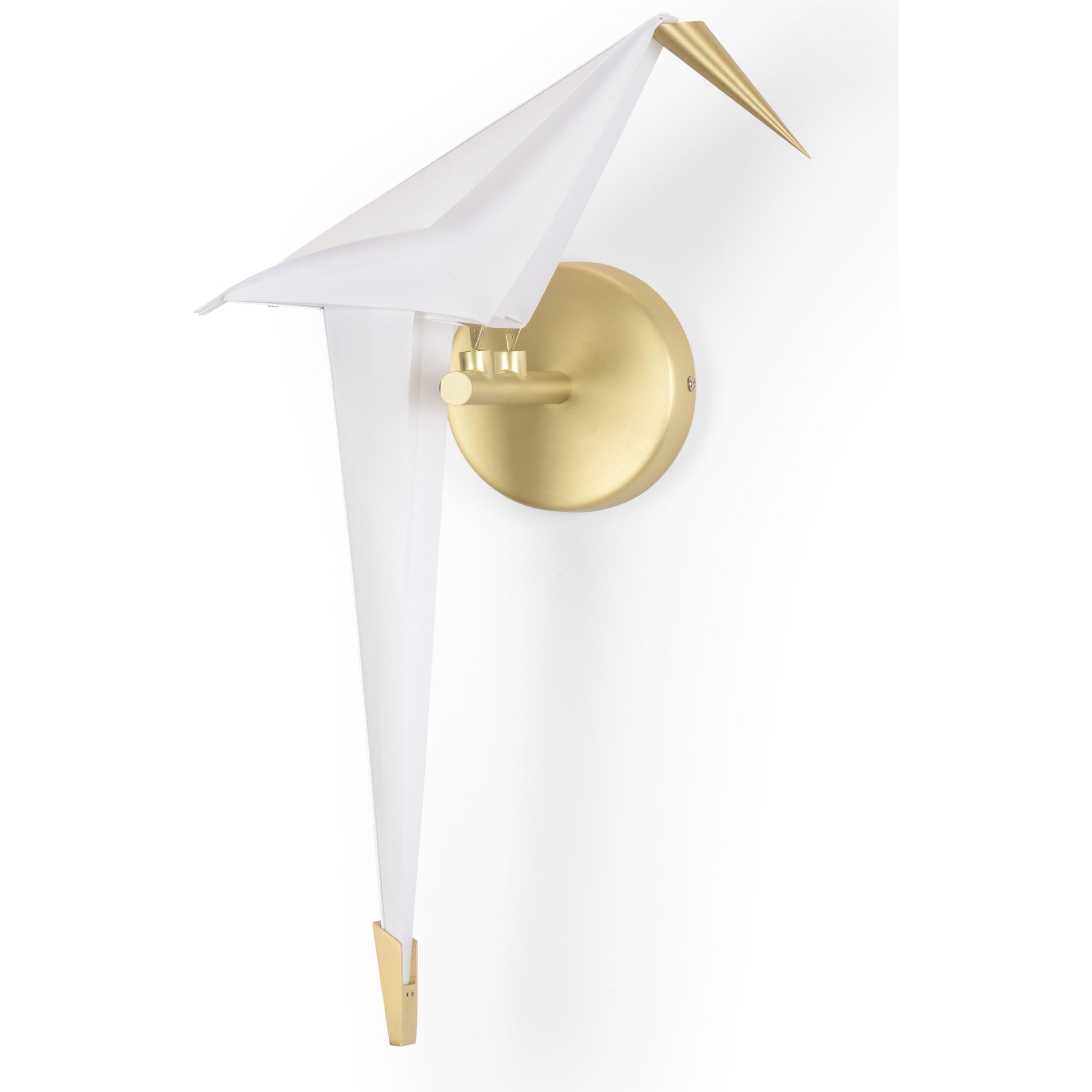 Origami Bird Sconce by Chelsea House in antique brass, cream. Made from metal, styrene in a coastal style.