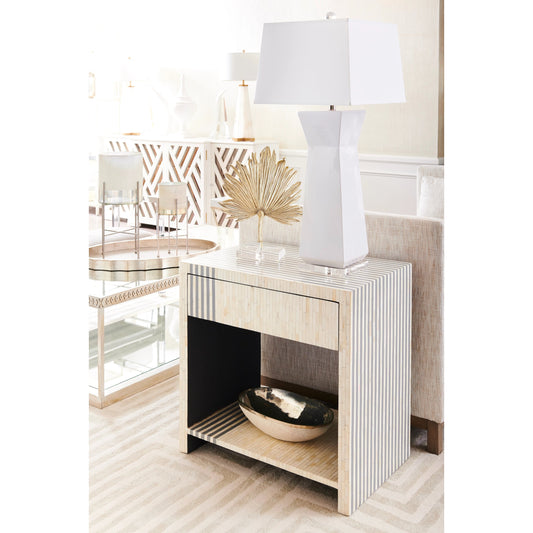 Fontainebleau Table Lamp by Chelsea House in white glaze, clear. Made from ceramic in a modern style.