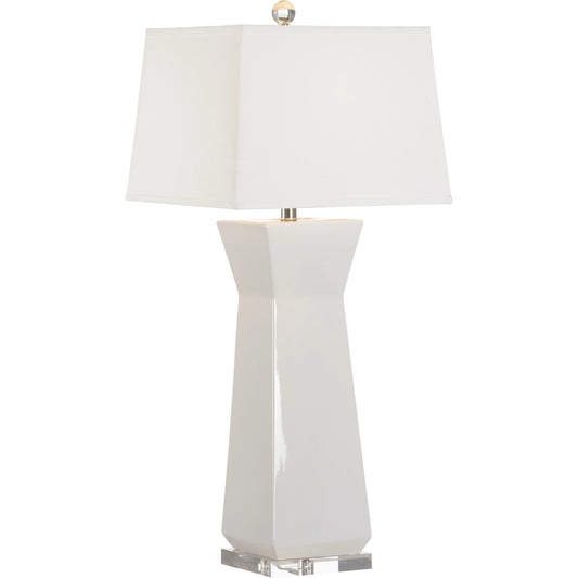 Fontainebleau Table Lamp by Chelsea House in white glaze, clear. Made from ceramic in a modern style.