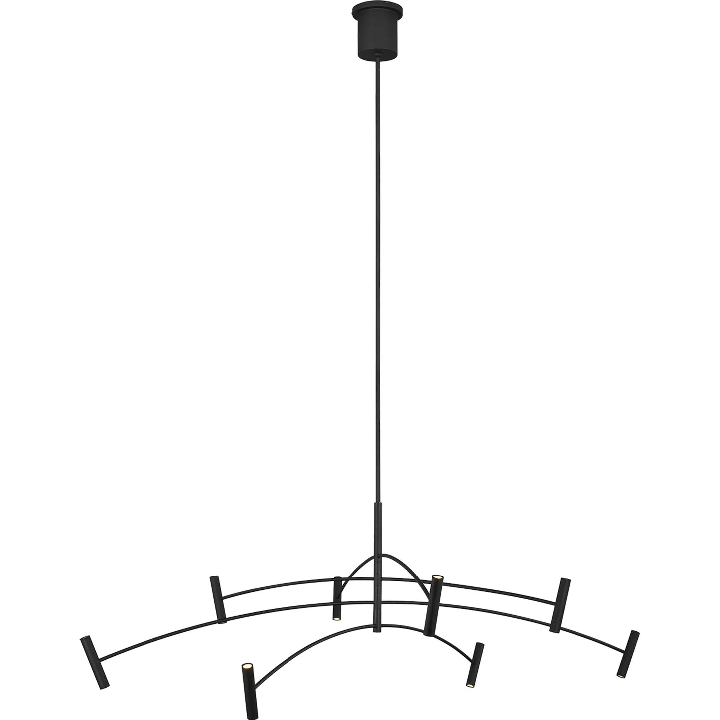 001 SI-2227076 | Primary Silo | Aerial 60 Chandelier by Visual Comfort & Co. in matte black. Made from aluminum in a unique style.