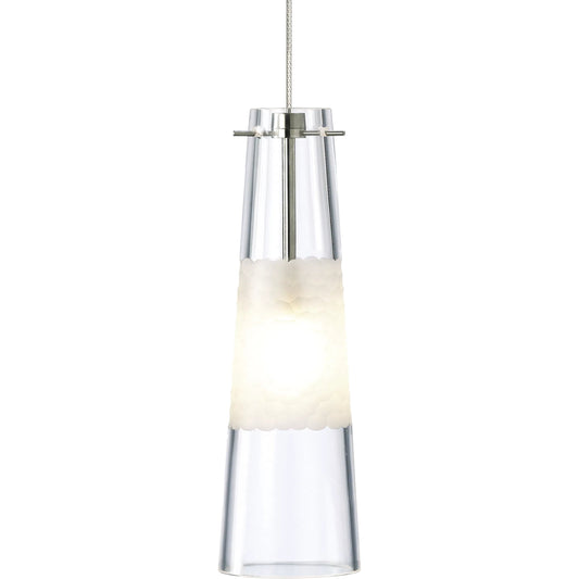 Bonn Pendant by Visual Comfort & Co. in white and satin nickel. Made from glass in a modern style.
