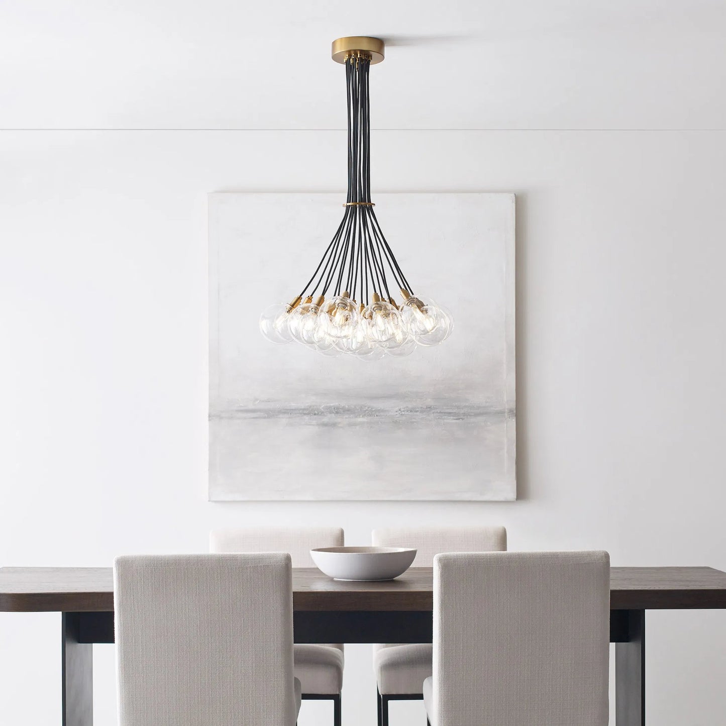 001 SR-807712 | Primary Silo | Gambit Multi-Port Chandelier by Tech Lighting in aged brass. Made from glass in a modern style.