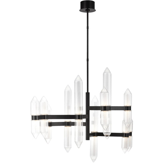 Langston Large Chandelier by Visual Comfort & Co.. Made from steel in a modern style.