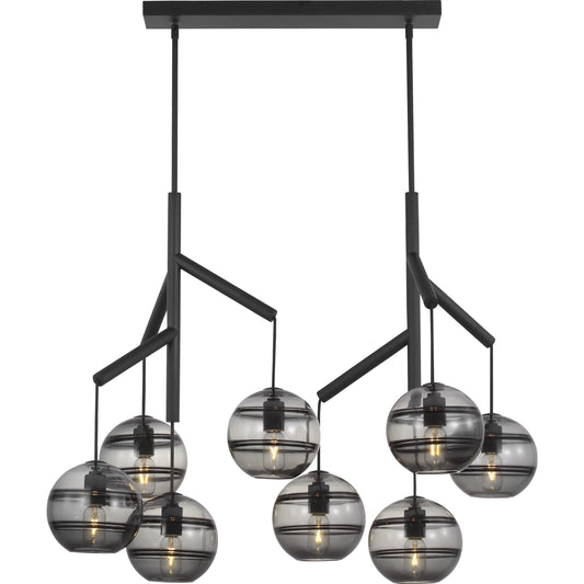 Sedona Double-Chandelier by Visual Comfort & Co. in nightshade black. Made from metal, glass in a modern style.