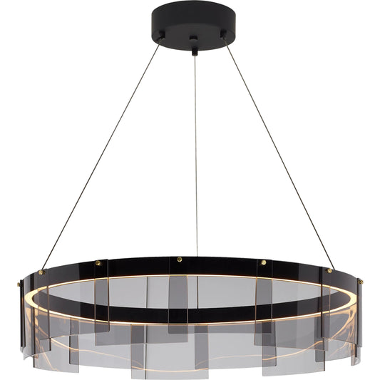 Stratos Chandelier by Tech Lighting in smoke, black. Made from glass in a modern style.