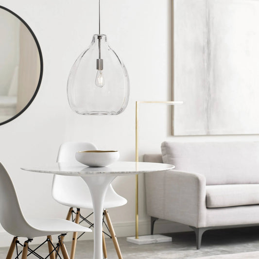Harper Pendant by Tech Lighting. Made from hand-blown glass with soft groves in a cottage & farmhouse style.