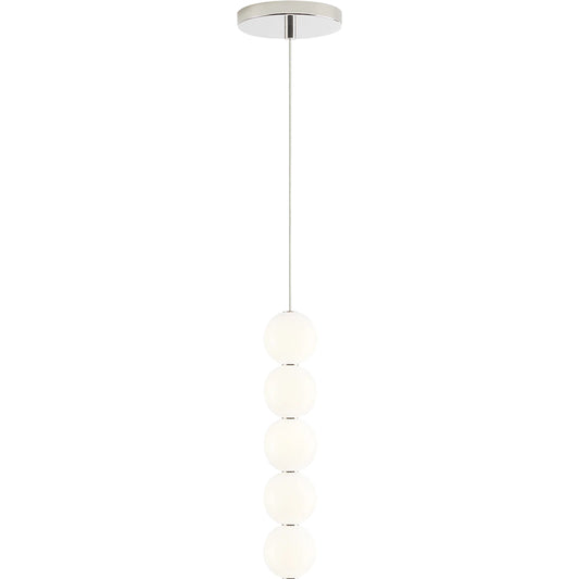 Orbet 5-Light Pendant by Visual Comfort & Co. in polished nickel. Made from steel or brass in a modern style.