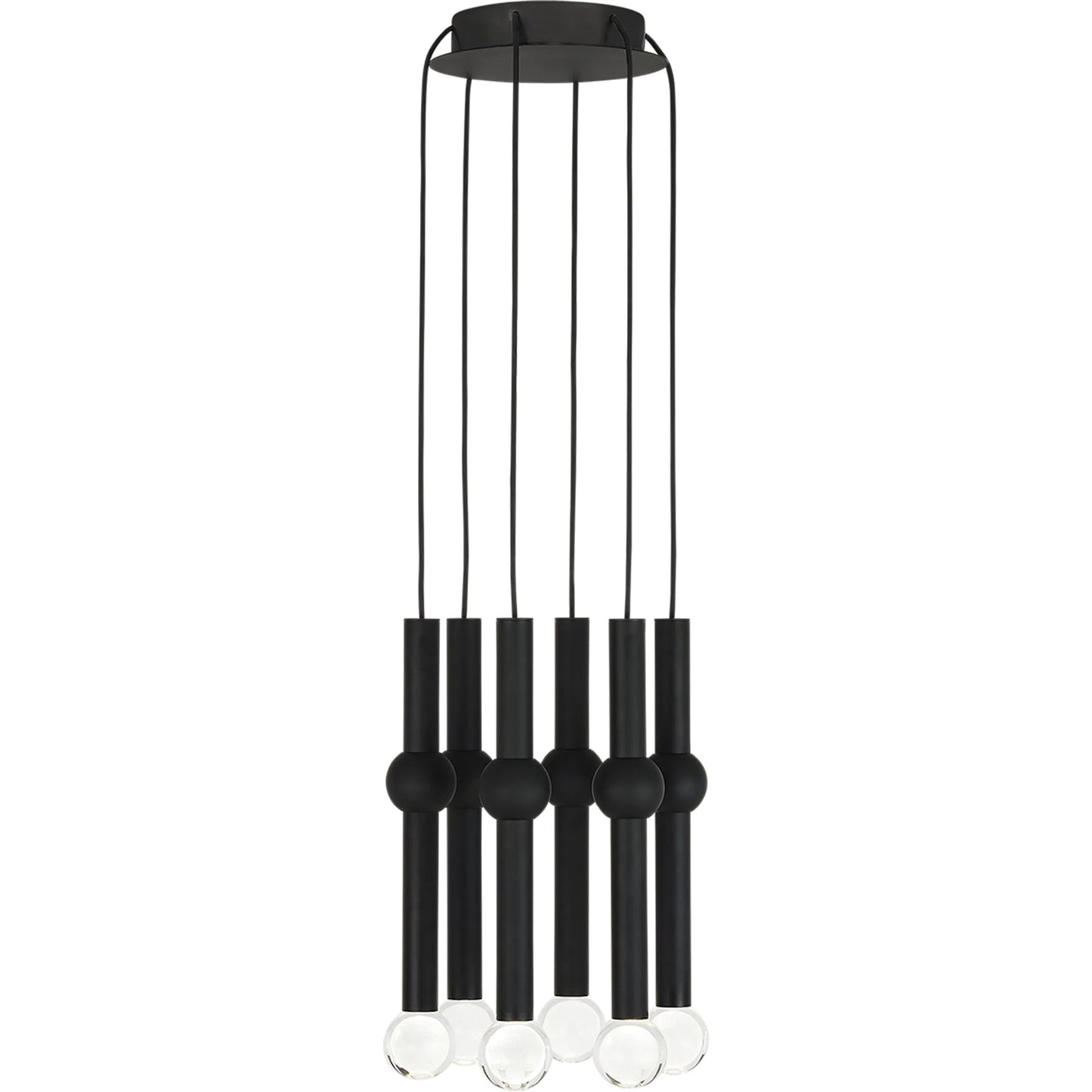 002 SI-2232928 | Primary Silo | Guyed 6 Light Chandelier by Visual Comfort & Co.. Made from aluminum or brass in a unique style.