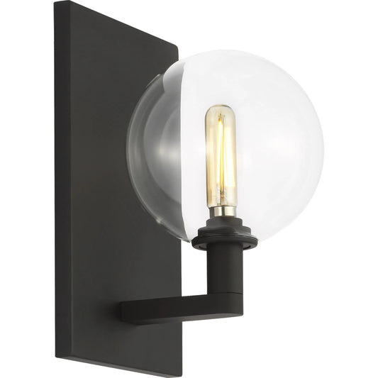 Gambit Single Wall by Visual Comfort & Co. in white and nightshade black. Made from steel in a modern style.