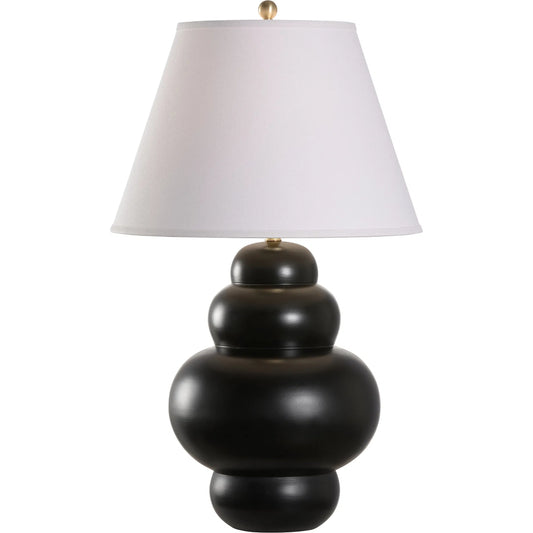 Rotunda Table Lamp by Chelsea House in black and black glaze. Made from unique in a modern style.