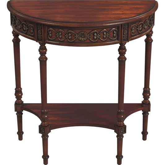 001 SI-2021920 | Primary Silo | Danelle Demilune 30" Console Table by Butler Specialty Company in brown and cherry. Made from hardwood solids, wood products, wood veneers in a traditional style.