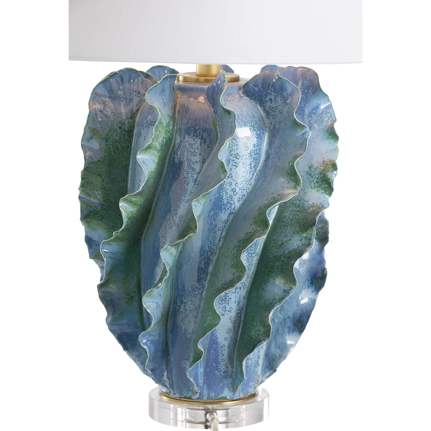 005 SI-2387784 | Closeup | Ocean Waves Table Lamp by Chelsea House in blue, green glaze, clear. Made from unique in a coastal style.