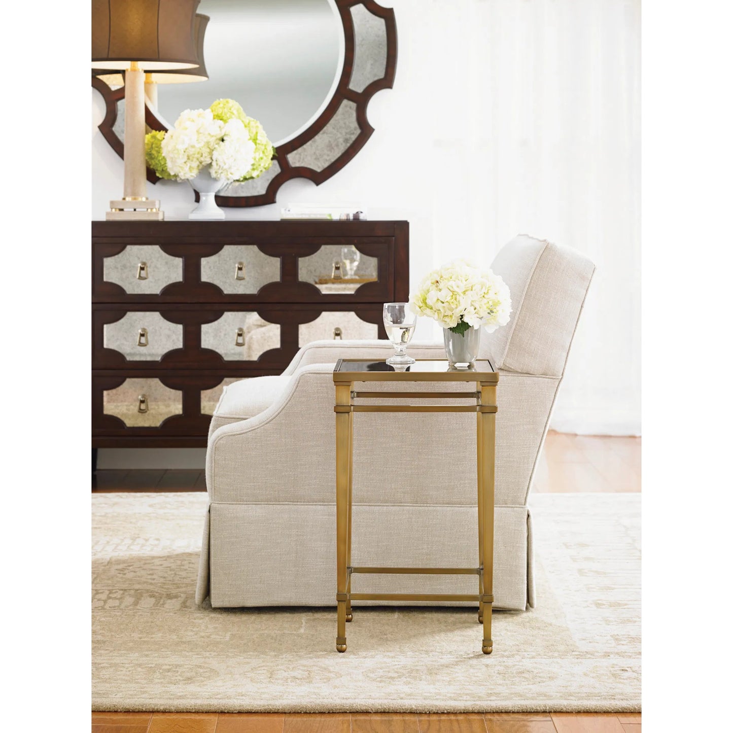 003 SI-2242501 | Lifestyle | Coville Accent Table by Lexington in brentwood. Made from metal, brass in a unique style.