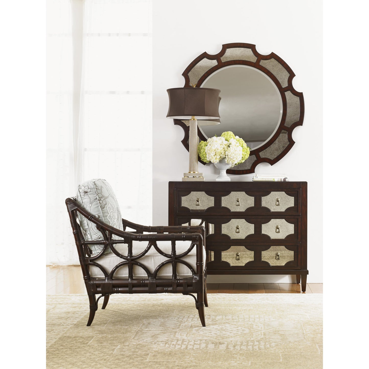 003 SR-835299 | Lifestyle | Del Mar Round Mirror by Lexington. Made from unique in a eclectic & global style.