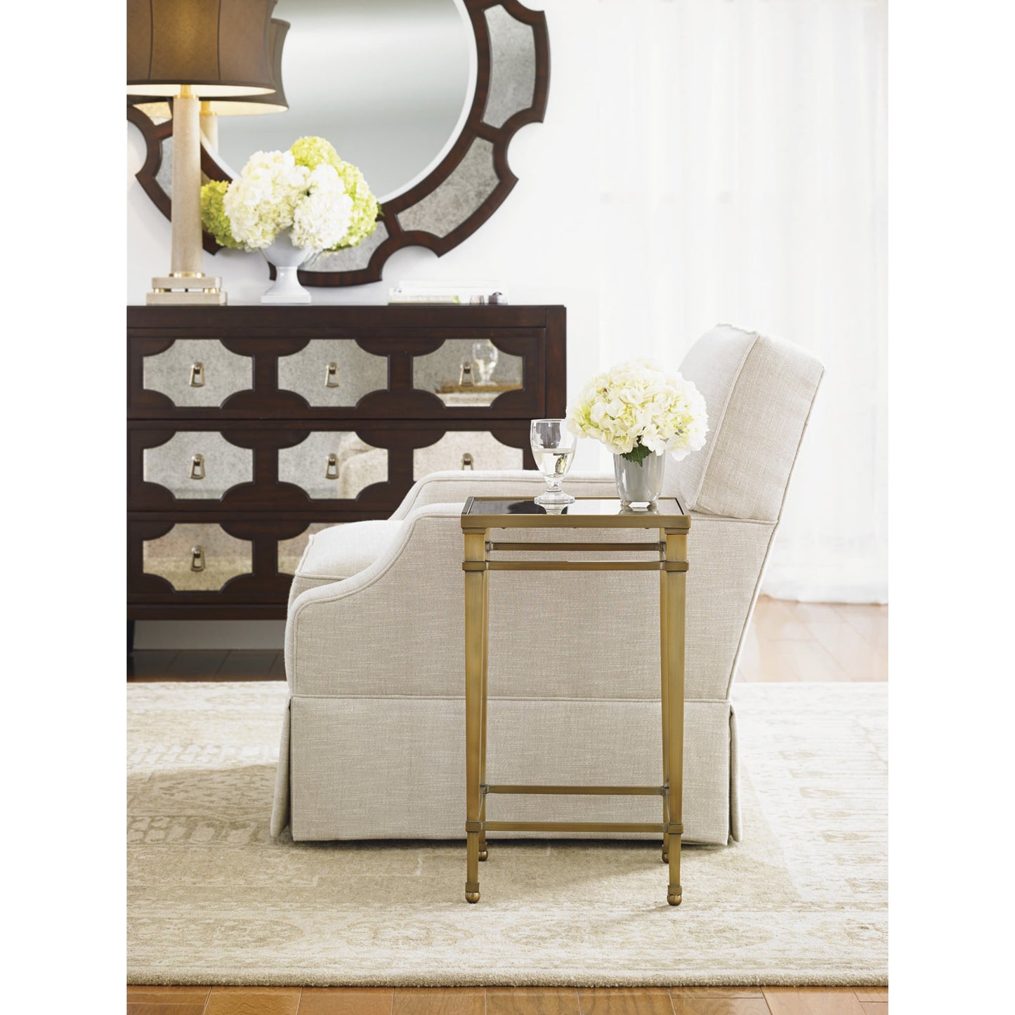 004 SR-835299 | Lifestyle | Del Mar Round Mirror by Lexington. Made from unique in a eclectic & global style.