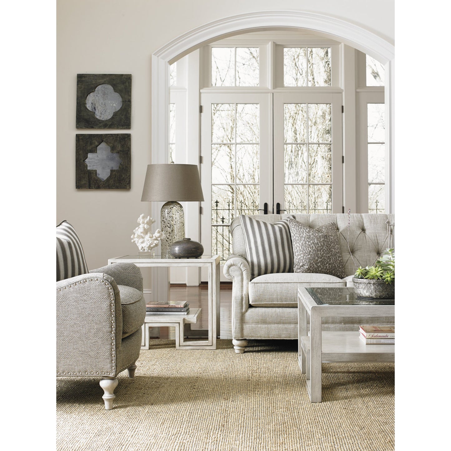 006 SR-835637 | Lifestyle | Saddlebrook Rectangular Cocktail Table by Lexington. Made from unique in a transitional style.