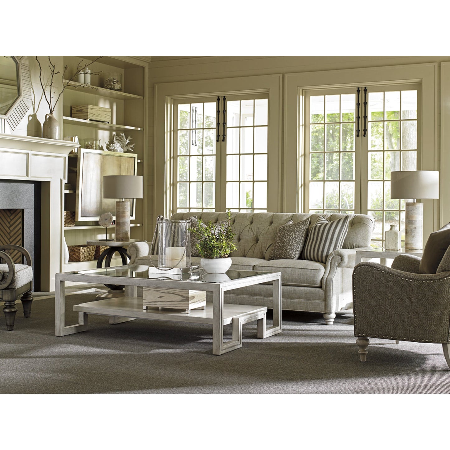008 SR-835637 | Lifestyle | Saddlebrook Rectangular Cocktail Table by Lexington. Made from unique in a transitional style.