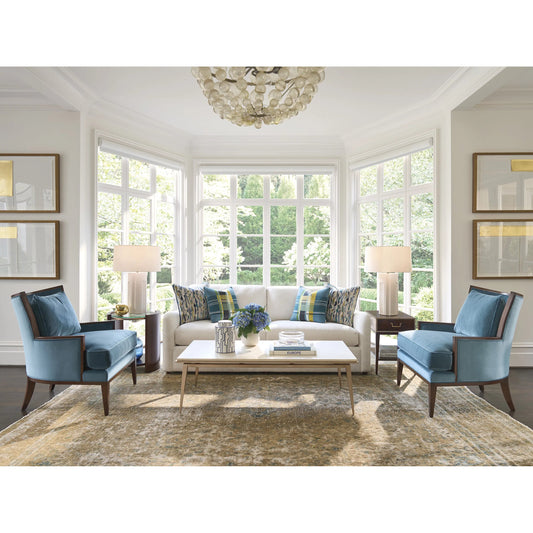 Shelton Box On Stand End Table by Lexington. Made from walnut, metal in a modern style.